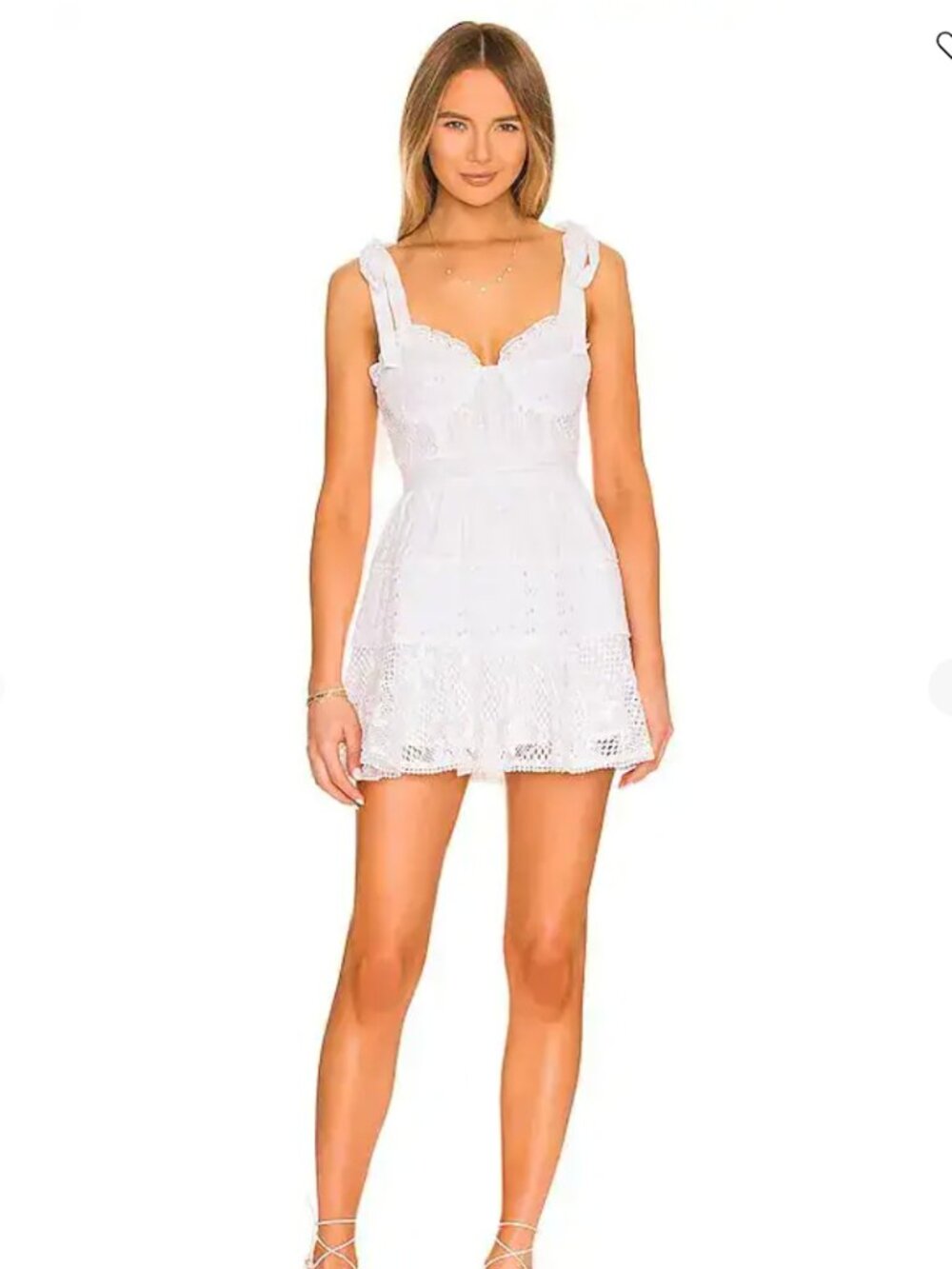 LoveShackFancy Pippin Dress Lace Tiered Mini Sz 0